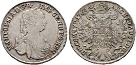 Haus Habsburg. Maria Theresia 1740-1780 
1/2 Taler 1764 -Hall-. Her. 658, Eyp. 88, MT 973. Frühwald 582 leichte Tönung, vorzüglich-prägefrisch