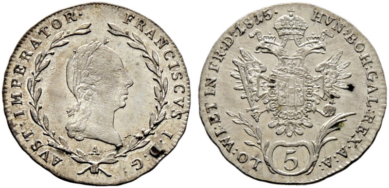Haus Österreich. Franz I., Kaiser von Österreich 1804-1835 
5 Kreuzer 1815 -Wie...