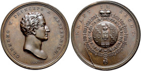 Haus Österreich. Franz I., Kaiser von Österreich 1804-1835 
Bronzemedaille o.J. (1816) von I. Weiss, auf Clemens Wenzel von Metternich. Büste des Für...