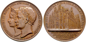 Haus Österreich. Ferdinand I., Kaiser von Österreich 1835-1848 
Bronzemedaille 1838 von L. Held und C. Pfeuffer, auf die Krönung zum König der Lombar...