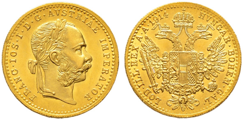 Haus Österreich. Franz Josef I., Kaiser von Österreich 1848-1916 
Dukat 1914. H...