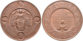 Haus Österreich. Franz Josef I., Kaiser von Österreich 1848-1916 
Bronzemedaille 1856 von C. Radnitzky, auf die 32. Versammlung deutscher Naturforsch...