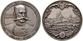 Haus Österreich. Franz Josef I., Kaiser von Österreich 1848-1916 
Mattierte Silbermedaille 1899 von E. Friedrich, auf das VII. Mährische Landes- und ...
