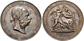 Haus Österreich. Franz Josef I., Kaiser von Österreich 1848-1916 
Silberne Prämienmedaille o.J. (1902) von J. Tautenhayn - Ehrenpreis des k.k. Handel...