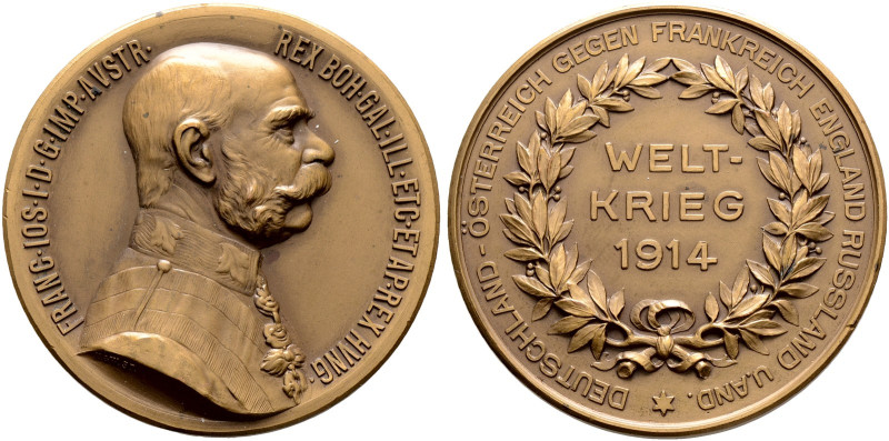 Haus Österreich. Franz Josef I., Kaiser von Österreich 1848-1916 
Bronzemedaill...