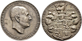 Haus Österreich. 1. Republik 1918-1938 
Silbergussmedaille 1928 von Josef Bernhart. Auf den Kunsthistoriker Dr. Phil. Karl Garzarolli Edler von Thurn...