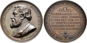 Wien, Stadt. 
Bronzemedaille o.J. (1890) von A. Scharff, auf den 70. Geburtstag des bei der Wiener Firma Egger beschäftigten Numismatikers Eduard For...