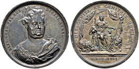 Pfalz-Kurlinie. Karl Ludwig 1648-1680 
Silbermedaille 1717 von M. Rög, auf den 65. Geburtstag seiner Tochter Elisabeth Charlotte ("Lieselotte von der...