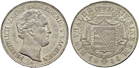 Sachsen-Albertinische Linie. Friedrich August II. 1836-1854 
Taler 1844 G. AKS 99, J. 76, Thun 325, Kahnt 448. Prachtexemplar, fast Stempelglanz