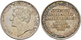 Sachsen-Albertinische Linie. Johann 1854-1873 
Taler 1855 F. Auf den Münzbesuch. AKS 156, J. 99, Thun 334, Kahnt 460. feine Patina, sehr schön-vorzüg...