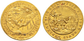 Sachsen-Coburg-Saalfeld. Christian Ernst und Franz Josias 1729-1745 
Dukat o.J. (1745) auf den Tod von Johann Ernst. Zur Sonne auffliegender Adler üb...