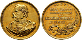 Sachsen-Weimar-Eisenach. Carl Alexander 1853-1901 
Goldmedaille 1894 von W. Mayer, auf den Tod seines Sohnes Erbprinz Carl August. Dessen Brustbild i...