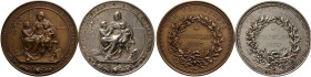 Schlesien-Breslau, Stadt. 
Lot (2 Stücke): Bronzemedaille 1897 von Mayer und Wilhelm, auf die Ausstellung für die Pflege des Kindes in Haus und Schul...