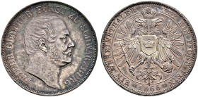 Schwarzburg-Rudolstadt. Friedrich Günther 1807-1867 
Vereinstaler 1866. AKS 13, J. 56, Thun 397, Kahnt 537. herrliche alte Patina, kleine Kratzer auf...