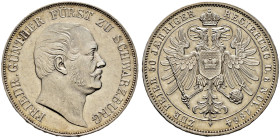 Schwarzburg-Rudolstadt. Friedrich Günther 1807-1867 
Vereinstaler 1864. 50-jähriges Regierungsjubiläum. AKS 31, J. 55, Thun 396, Kahnt 536. Auflage: ...