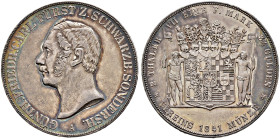 Schwarzburg-Sondershausen. Günther Friedrich Karl II. 1835-1880 
Doppelter Vereinstaler 1841 A. AKS 37, J. 74, Thun 399, Kahnt 542. herrliche alte Pa...