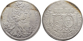 Schwarzenberg. Maria Anna von Sulz und Ferdinand 1687-1698 
Breiter Taler 1696 -Wien-. Beider Büsten nach rechts / Zwei Wappen auf doppelt gekröntem ...