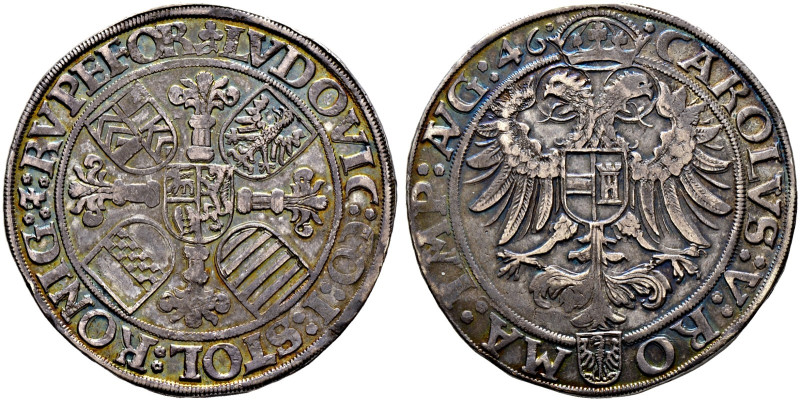 Stolberg-Königstein. Ludwig II. zu Rochefort 1535-1574 
Taler 1546 -Nördlingen-...