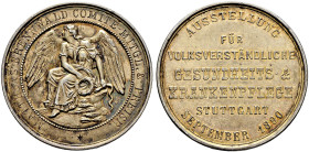 Stuttgart, Stadt. 
Leicht vergoldete, silberne Prämienmedaille 1890 von W. Mayer, der Ausstellung für volksverständ­liche Gesundheits- und Krankenpfl...