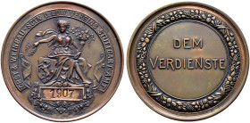 Stuttgart, Stadt. 
Bronzene Prämienmedaille o.J. (1907) unsigniert (von Mayer und Wilhelm), der Obst- und Weinbau- Sektion des Landwirtschaftlichen V...