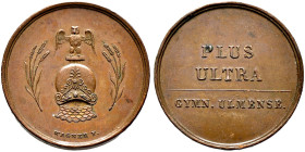 Ulm, Stadt. 
Große bronzene Prämienmedaille des Gymnasiums o.J. (ca. 1820/30-nach 1844) von J.L. Wagner. Zwischen je drei Ähren ein verzierter Helm m...