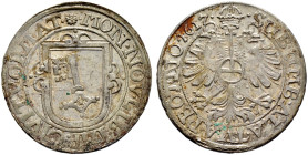 Worms-Stadt. 
Dicken 1617. Stadtwappen (Wormser Schlüssel) im verzierten Schild / Gekrönter Doppeladler mit dem Reichsapfel auf der Brust. Joseph 347...