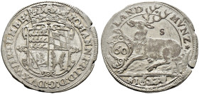 Württemberg. Johann Friedrich 1608-1628 
Kipper-Hirschgulden zu 60 Kreuzer 1622 -Stuttgart-. Gekröntes, quadriertes Wappen in einem oben eckigen Schi...