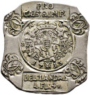 Württemberg. Karl Alexander 1713 während der Belagerung der Reichsfestung Landau 
Einseitige Notklippe zu 1 Gulden 4 Kreuzer 1713. Ähnlich wie vorher...
