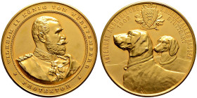 Württemberg. Wilhelm II. 1891-1918 
Bronze-vergoldete Prämienmedaille 1902 von Mayer und Wilhelm, der Internationalen Ausstellung von Hunden aller Ra...