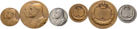 Württemberg. Wilhelm II. 1891-1918 
Lot (3 Stücke): Silbermedaille 1906 von Mayer und Wilhelm, auf das 100-jährige Bestehen des Königreiches. Uniform...