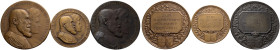 Württemberg. Wilhelm II. 1891-1918 
Lot (3 Stücke): Bronzemedaille 1911 von Mayer und Wilhelm, auf die Silberne Hochzeit. Büsten des Jubelpaares nach...