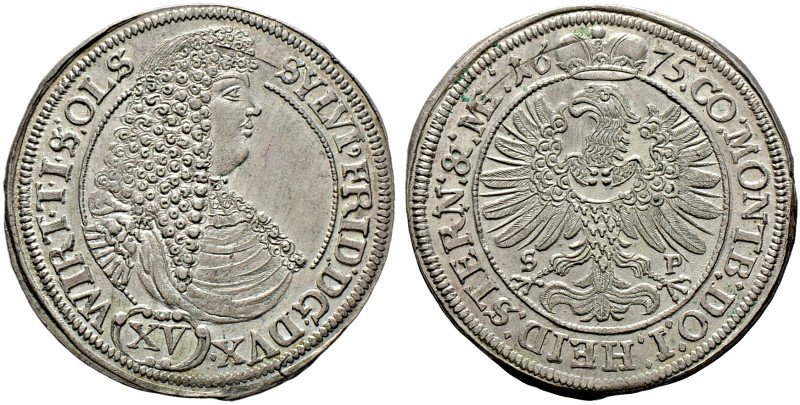 Württemberg-Öls. Sylvius Friedrich 1664-1697 
15 Kreuzer 1675 -Öls-. Ohne äußer...