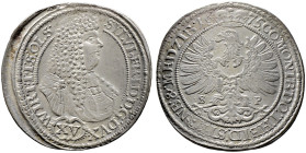 Württemberg-Öls. Sylvius Friedrich 1664-1697 
15 Kreuzer 1675 -Öls-. Mit äußerem Blätterkranz. Raff 27.5 var. (mit D:G.), Ebner 27 var., Fr.u.S. 2302...