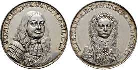 Württemberg-Öls. Sylvius Friedrich 1664-1697 
Silbermedaille 1686 von Johann Neidhardt, auf den Tod seiner Mutter Elisabeth Maria (geborene Herzogin ...