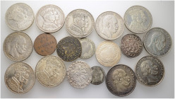 28 Stücke: PREUSSEN, Krönungstaler 1861 (6x) und Siegestaler 1871 (6x); dazu einige Kleinmünzen in Silber, Billon und Kupfer von Braunschweig, Mainz, ...