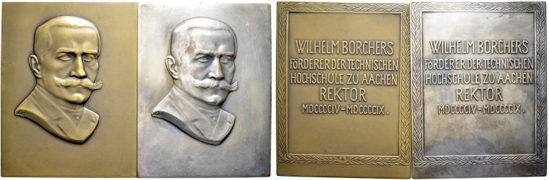 AACHEN. RWTH Aachen 
Zwei Bronzeplaketten o. J. von A. Krämer. Dritte Ausführun...