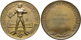 BONN. Rheinische Friedrich-Wilhelms-Unversität Bonn 
Bronzemedaille 1939 von Franz Beyer, auf die Hochschulmeisterschaften der Rheinischen Friedrich-...