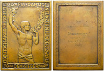 DANZIG. Technische Hochschule Danzig 
Bronzegussplakette 1912 von Hans Seibt (Guss von Poellath, Schrobenhausen). Siegerplakette des Deutsch-Akademis...