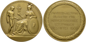 DARMSTADT. Technische Hochschule Darmstadt 
Bronzene Verdienstmedaille o. J. (1919) von A. Varnesi, der Technischen Hochschule Darmstadt; sog. Müller...