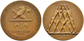 DARMSTADT. Technische Hochschule Darmstadt 
Bronzene Siegermedaille 1930 auf den gleichen Anlass. Wie vorher. 38 mm prägefrisch