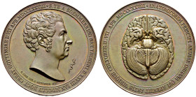 FRANKFURT (am Main). Freie Reichsstadt 
Bronzemedaille 1828 von Chr. C. Pfeuffer, auf das 50-jährige Doktorjubiläum von Professor Samuel Thomas von S...
