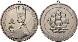 HAMBURG. Universität Hamburg 
Tragbare, silberne Verdienstmedaille o. J. (1928) von K. Schmid (Schwäbisch Gmünd), der Universität Hamburg. Hamburgia ...