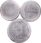 Bundesrepublik Deutschland. 
Set von 3 einseitigen GIPSMODELLEN für die Gestaltung der Vorderseite der 10 Euro-Gedenkmünze 2003 "100 Jahre Deutsches ...