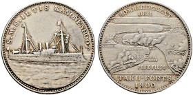 Nebengebiete. 
KIAUTSCHOU. Silbermedaille 1900 von Oertel, auf das Bombardement der Taku-Forts während des Krieges ("Boxeraufstand") in China. Das Ka...