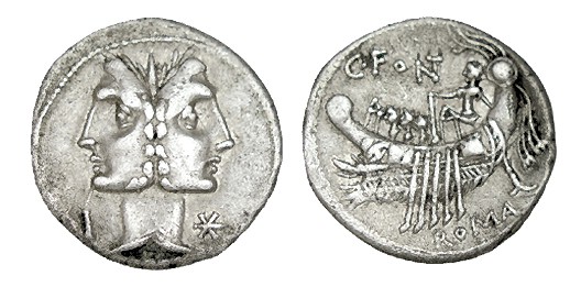 FONTEIA. Denario. C.Fonteius. ¿Regio? Letra I a izq. de cabeza de Fontus, CD-585...