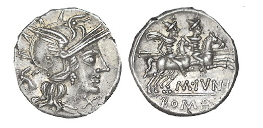 JUNIA. Denario. M.Junius Silanus. Roma (taller aux.). CD-860, SI-8. 3,63 g. Boni...
