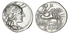 PAPIRIA. Denario. Papirius Carbo. Roma (taller aux.). CD-1072, SI-7. 3,92 g. MBC+
