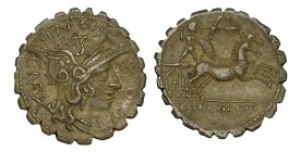 POMPONIA. Denario. L.Pomponius Cn.f. Narbona. CD-1174, SI-7. 3,84 g. EBC