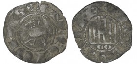 FERNANDO IV. Dinero (Pepión). Lorca. LO debajo del castillo. ABM-323. 0,80 g. MUY RARA. MBC-