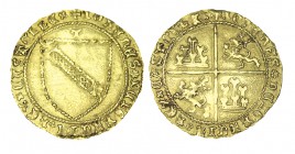 JUAN II. Dobla de la Banda. Toledo. T sobre escudo. ABM- 618. Bello ejemplar de ancho flan. EBC